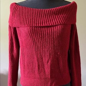 Off the shoulder red sweater, never worn. Size medium